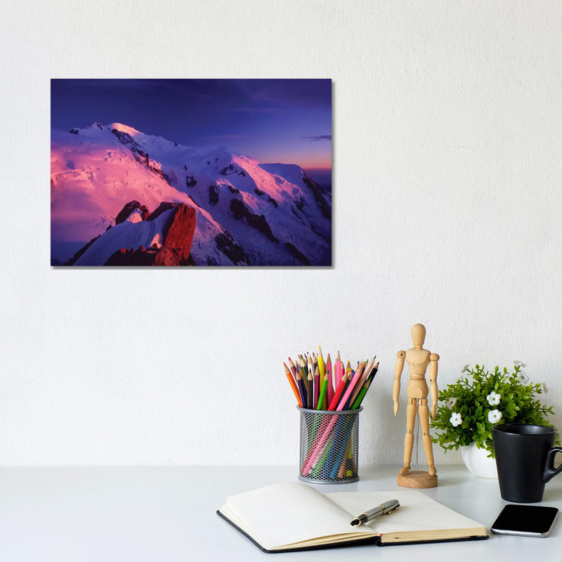 Mont Blanc Alpenglow by Gareth McCormack - Wrapped Canvas Print, 20.32 cm H x 30.48 cm W