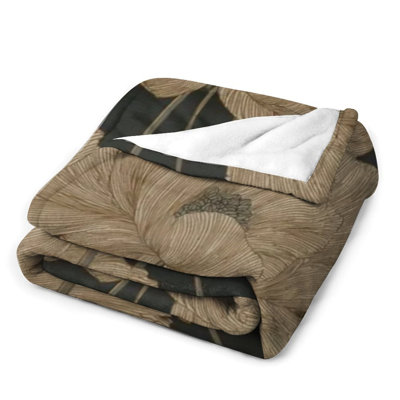 Jeté en flanelle de coquelicot beige, art de luxe, couverture douce et douce pour le canapé-lit du salon
