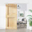 Porte coulissante avec quincaillerie en bois de pin massif 35,4 x 82,7 po Vidaxl
