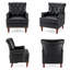 Fauteuil d'appoint capitonné en similicuir 29 po avec garniture cloutée-1067687096-1057444636
