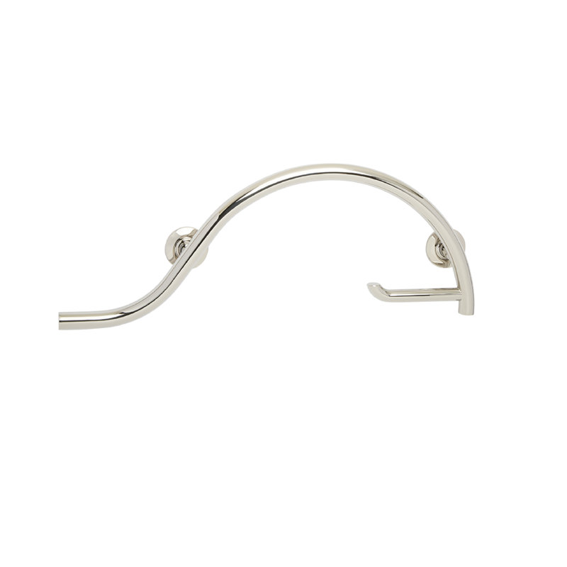 Barre d'appui 30 po avec porte-papier hygiénique, Argent