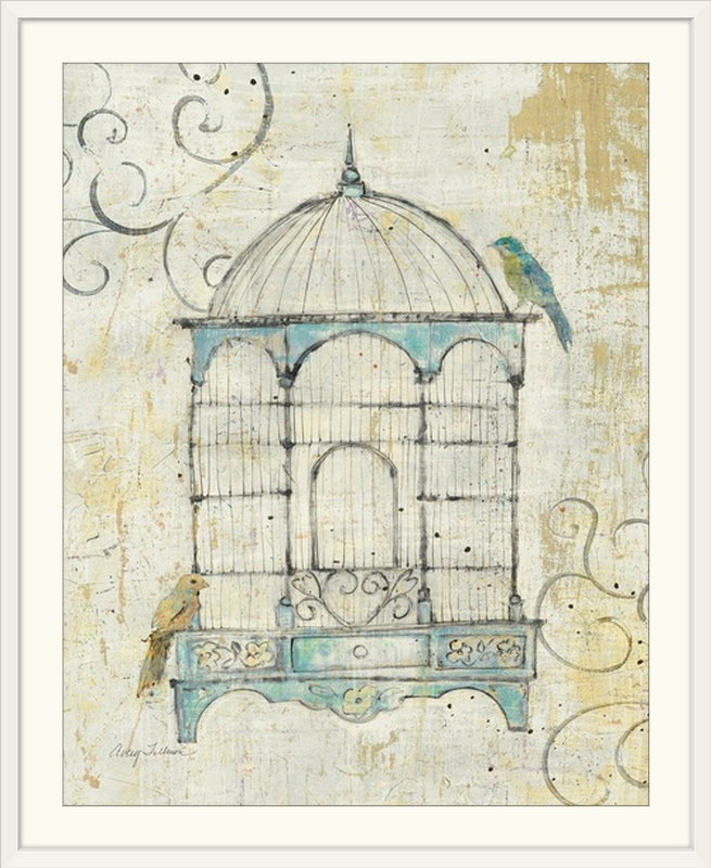« iv » avery tillmon, reproduction d’art Bird Cage, H 28 po x l 24 po x P 1 po, Cadre blanc