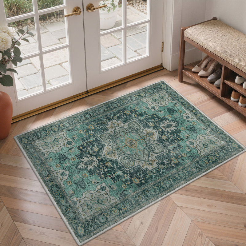 Tapis oriental performance Roehit, Rectangulaire 8 pi x 10 pi, Vert