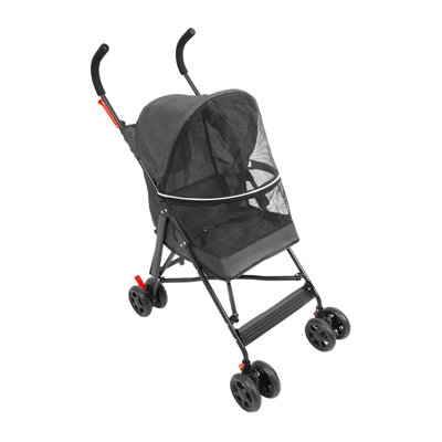 Pet Travel Stroller Foldable Pet Stroller For Small & Medium-Sized Dogs/Cats (Grey)