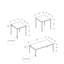 3 tables modernes avec dessus en stratifié en marbre blanc et base en métal 3 pièces, aspect marbre et noir