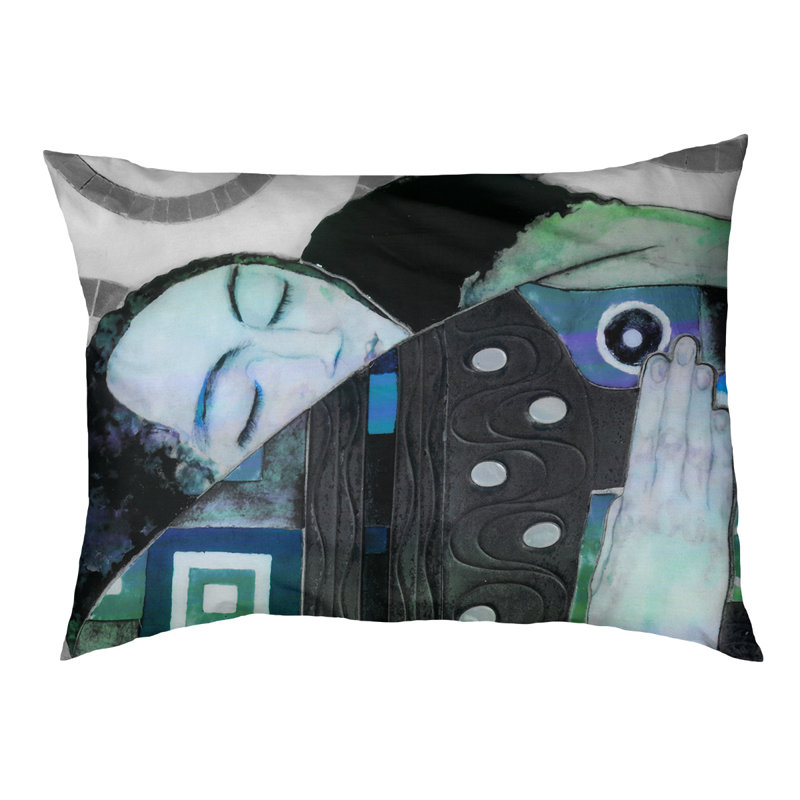 Coussin Carlile, Petit (L 29,5 po x l 19,5 po), Bleu / vert / noir