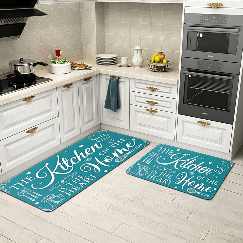 Cottage Home Letter Illustration 2 PC Kitchen Area Rugs