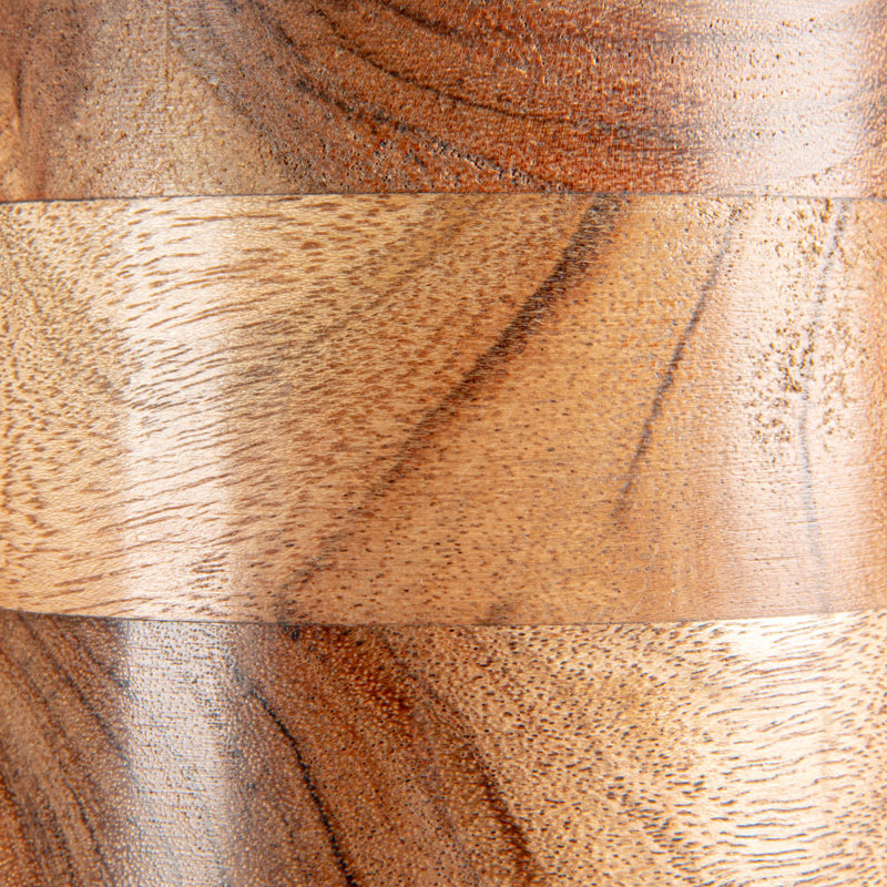 Contenant rond en bois d'acacia avec couvercle en marbre