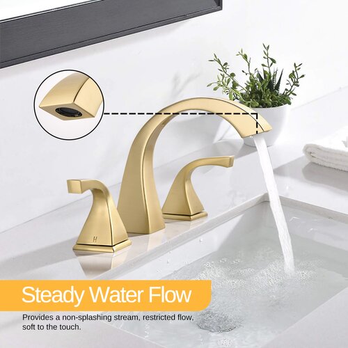 TITAMORE Widespread Faucet 2-handle Bathroom Faucet with Drain Assembly ...
