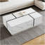 Table basse rectangulaire à plateau coulissant avec 2 tiroirs et 2 rangements cachés pour le salon 47,2 po (blanc)