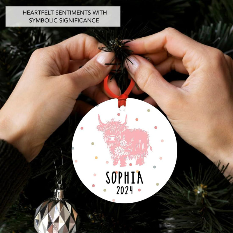 Ornement de Noël personnalisé Highland, Oui