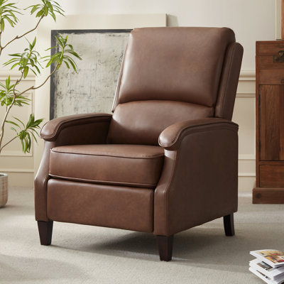 Arlan Leather Push-Back Manual Recliner by Lark Manor