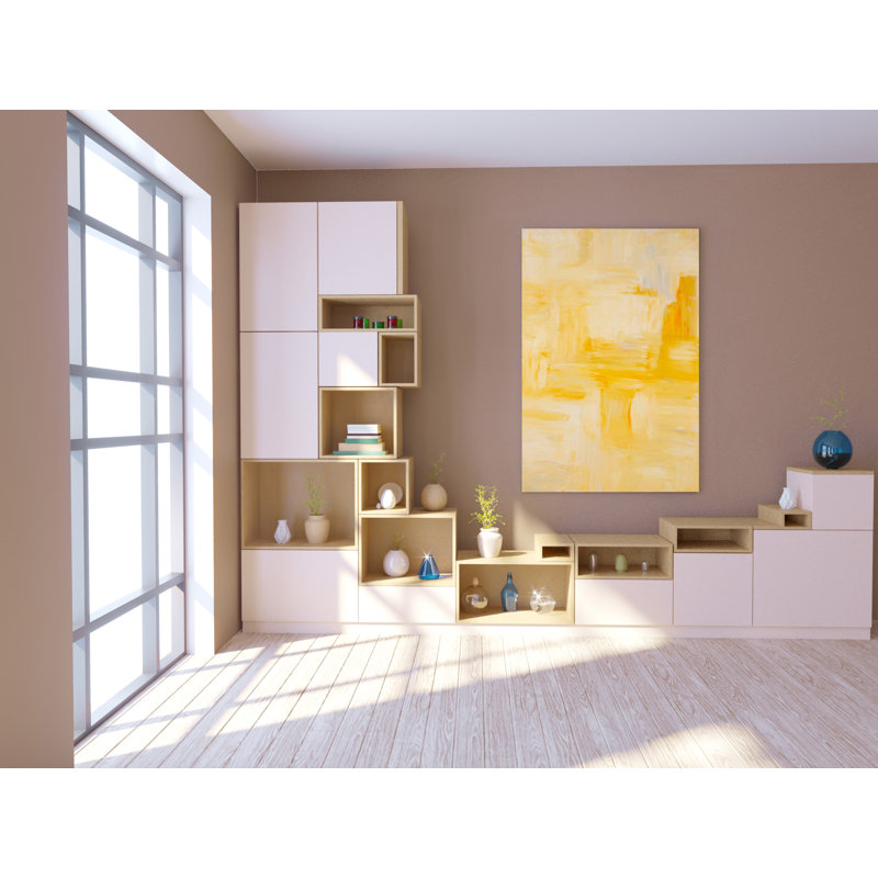 Orange sur blanc par Irina Gorbman - Art abstrait sur toile