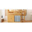 Lit mezzanine simple en bois massif avec rangement intégré, garde-robe et DEL pour chambre à coucher