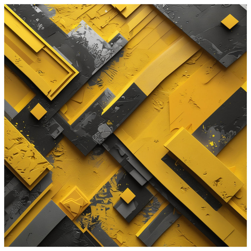 Édredon à formes géométriques jaune et gris, Twin