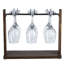 Solid Wood Tabletop Wine Glass Rack In Brown