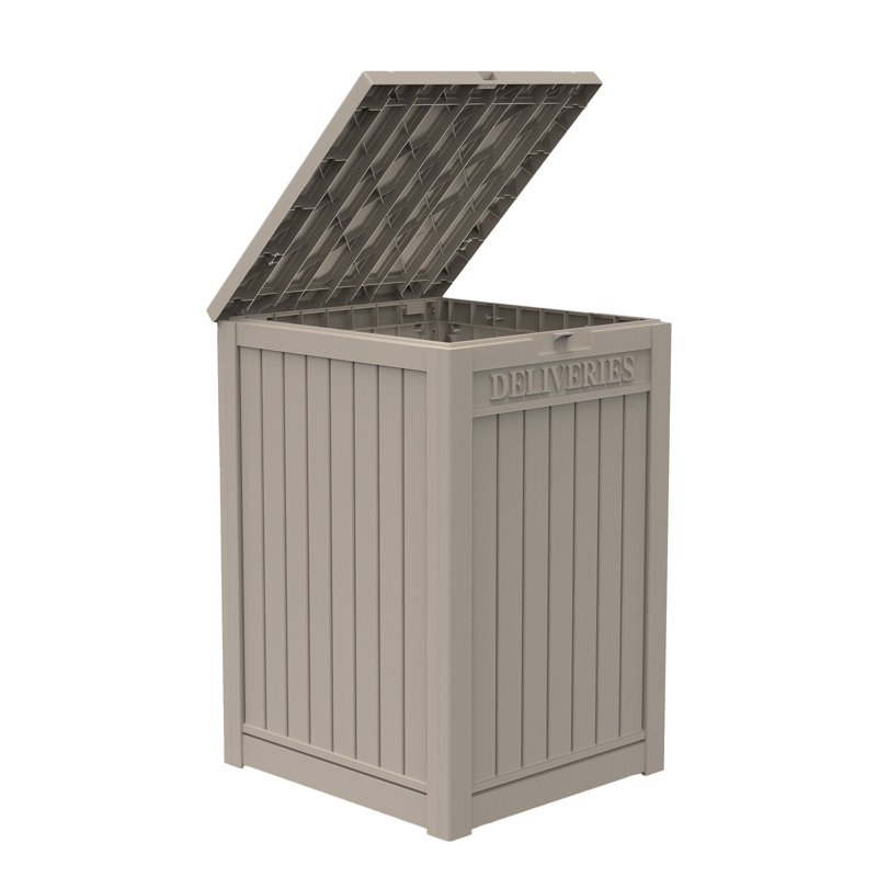 60 Gallon Resin Deck Box with Lockable Lid for Outdoor Storage, Gray
