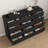 12 Drawers Double Dresser, Modern Wood Dresser Chest of Drawers with Large Storage Space for Bedroom, Black-1868100194