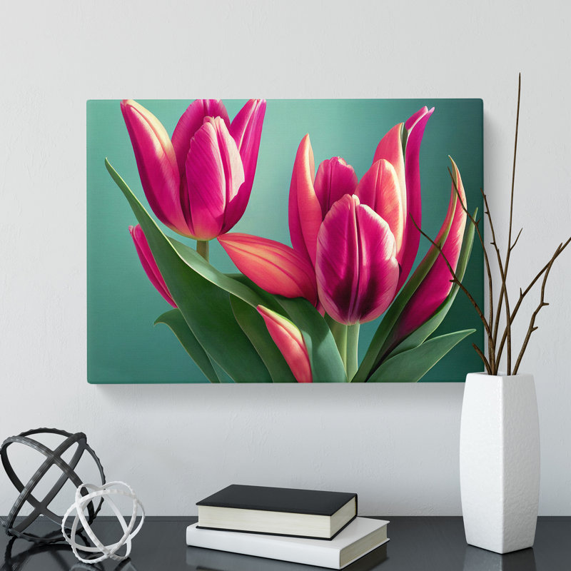 Picturesque Tulip Flowers - Wrapped Canvas, 50cm H x 76cm W x 3cm D