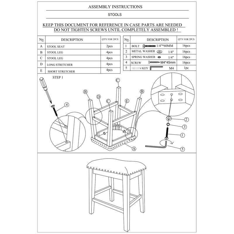 Tabourets de bar modernes de 2 - siège à coussin en bois crème pour salle à manger en mousse de style classique blanc