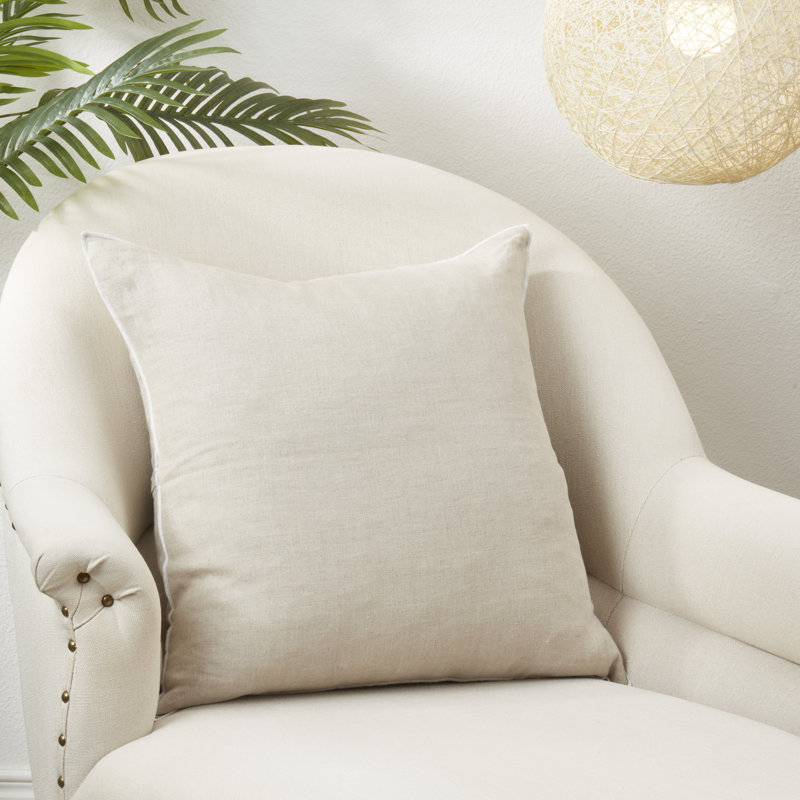 Housse de coussin en lin Riggs, Naturel