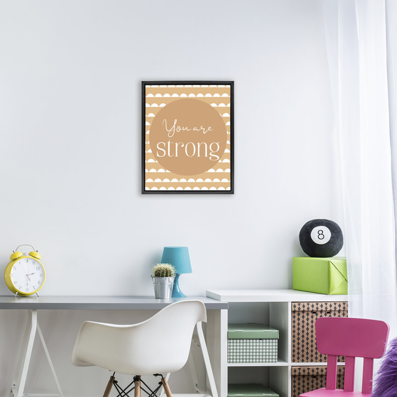 Cadre flottant You Are Strong Sentiment, design par Christine Simpson Art, Cadre flottant noir de jais, H 21 po x l 17 po