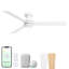 Ventilateur encastré à 3 pales 52 pouces Aero avec télécommande et matériel blanc avec pales réversibles en bois naturel ou blanc Aero-126659232-126659235