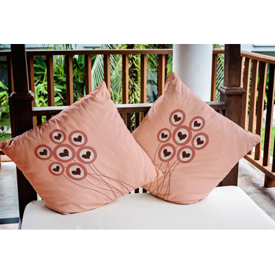 Housse et insert de coussin décoratif extérieur Love Ballons Valentines