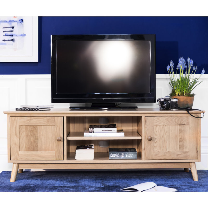Andres Unfinished TV Stand for TVs up to 60", Golden Oak