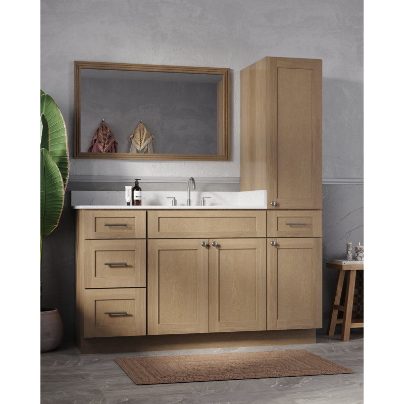 Ensemble de meuble-lavabo simple 60 po Disar, Chêne naturel