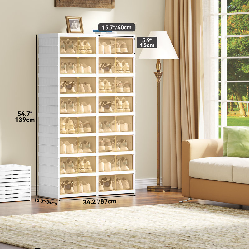 Boîte de rangement pour chaussures 32 paires empilables