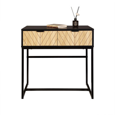 Console moderne peu encombrante avec tiroirs en bois naturel