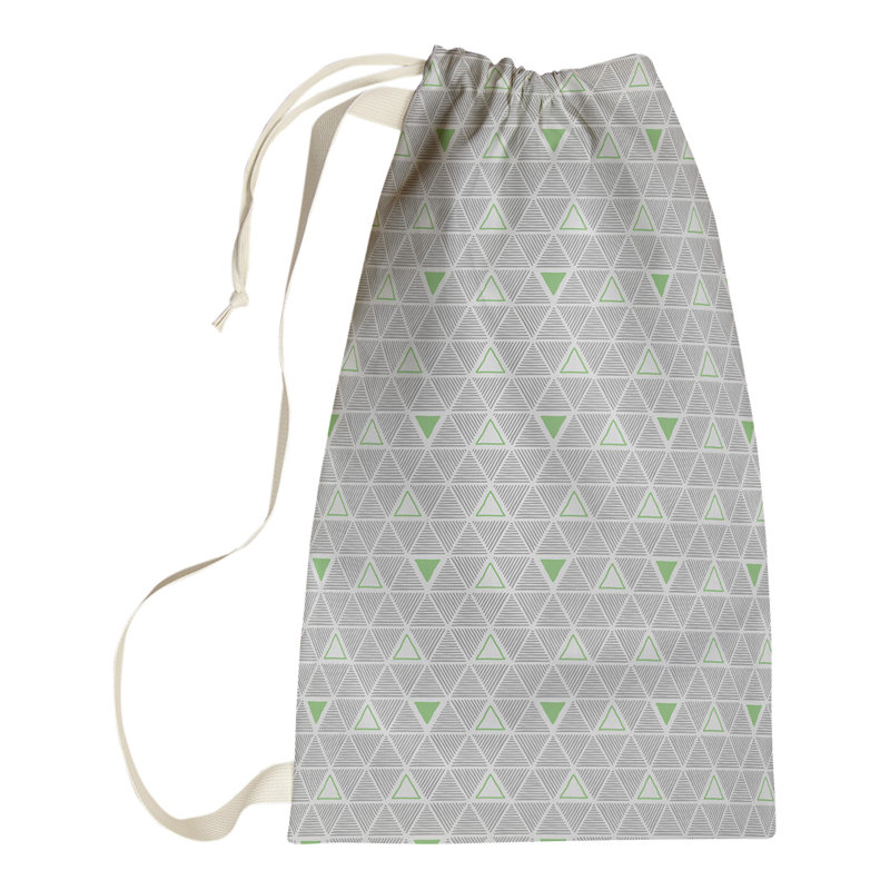 Jordao Laundry Hamper with Handles, 36" H x 28" W x 1.5" D, Green Accent