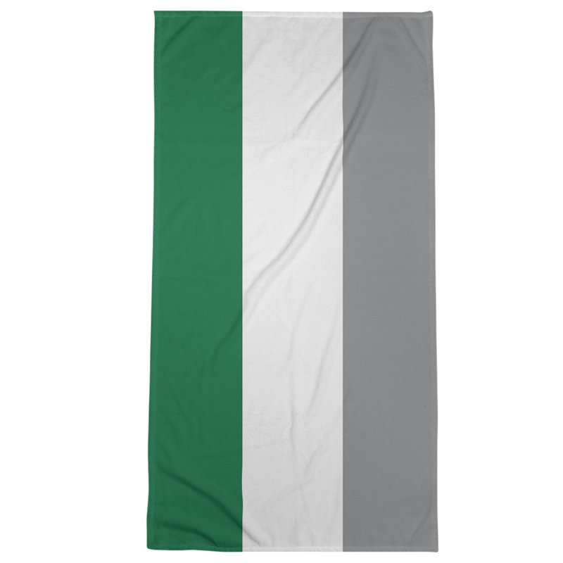 Bath Towel, Green/Off White/Gray