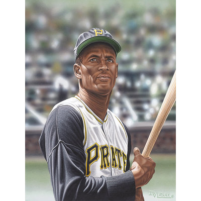 "Roberto Clemente" par Darryl Vlasak, reproduction d'art sur toile tendue