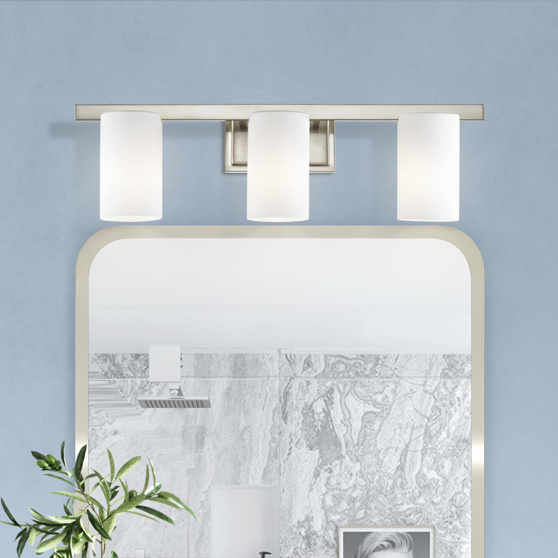 Éclairage pour meuble-lavabo à 3 lumières Ariellah, Nickel brossé