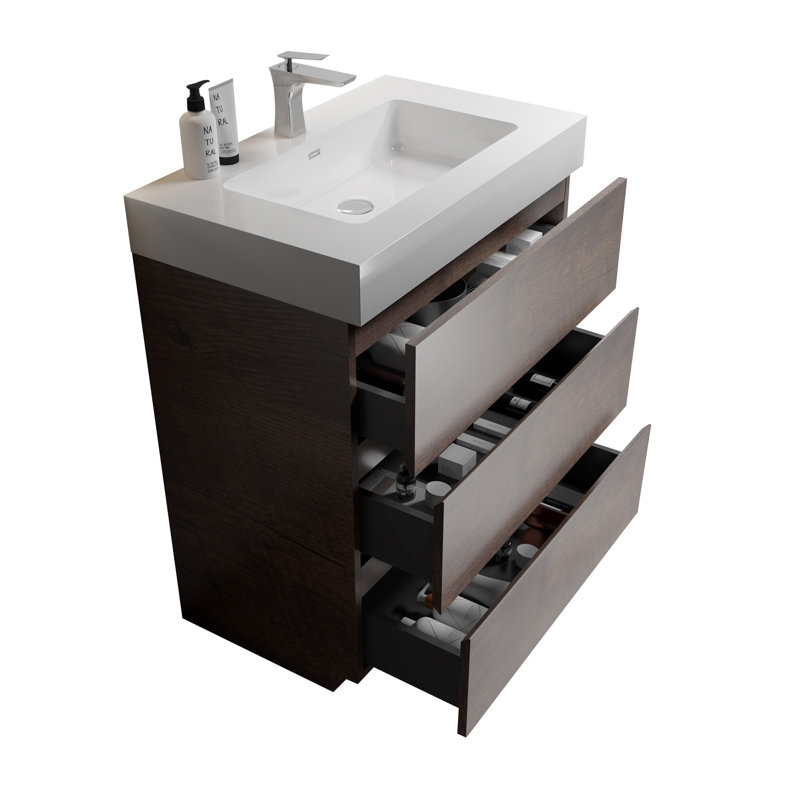 Meuble-lavabo moderne avec rangement supérieur et design élégant