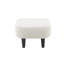 Fauteuil d'appoint courbé beige avec repose-pieds assorti, fauteuil de lecture compact en bois massif avec pieds fuselés pour le salon et la chambre à coucher