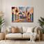 Art mural en métal Beige avec villes tunisiennes-747105479