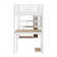 Lit mezzanine en métal avec garde-robe, escalier de rangement et DEL-2056624564