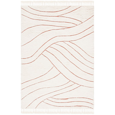 Vermont Tufted Wool/Recycled Cotton Abstract Rug in Ivory