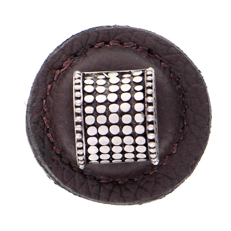 Tiziano Round Knob, Antique Nickel, Brown