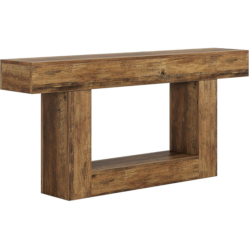 2-Tier Hall Table, Rustic Brown