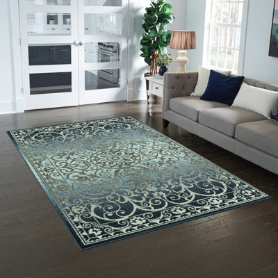 Dreyfuss Tufted Navy Area Rug