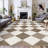 Washable Modern Coffee-Brown Area Rug Low Pile Rug for Living Room Bedroom Entrance Hotel-666596