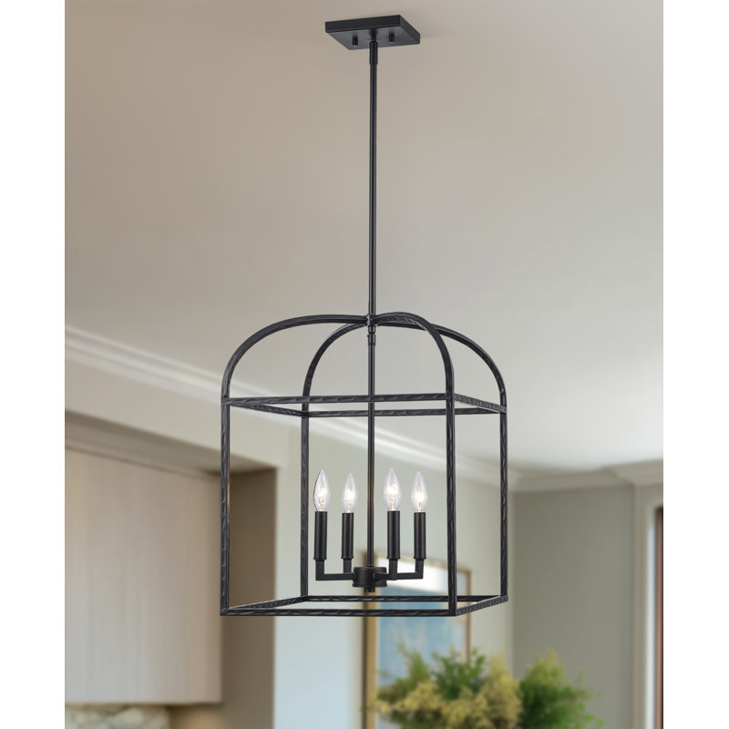 Luminaire suspendu 4 lumières DEL Birdy, Noir