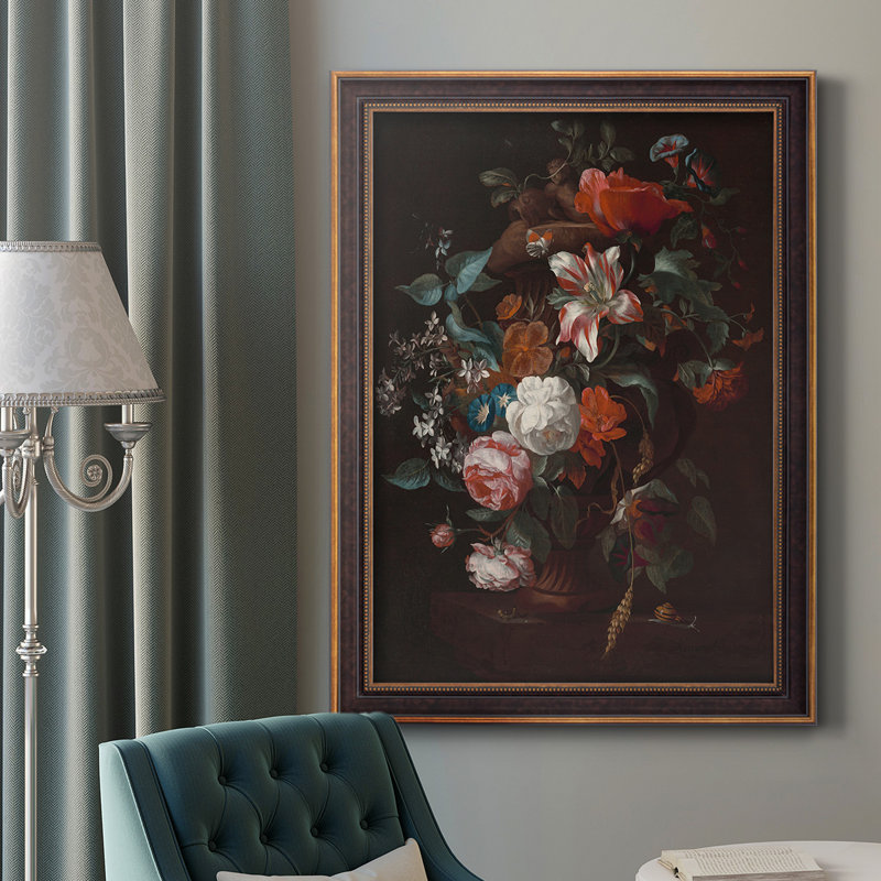 Tulipes dans un vase - peinture encadrée, H 20 po x l 16 po x P 2,5 po