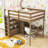 Kenessa Full Two Drawers Wood Loft Bed With Built-In Wardrobe, Desk And Shelves-1992209980