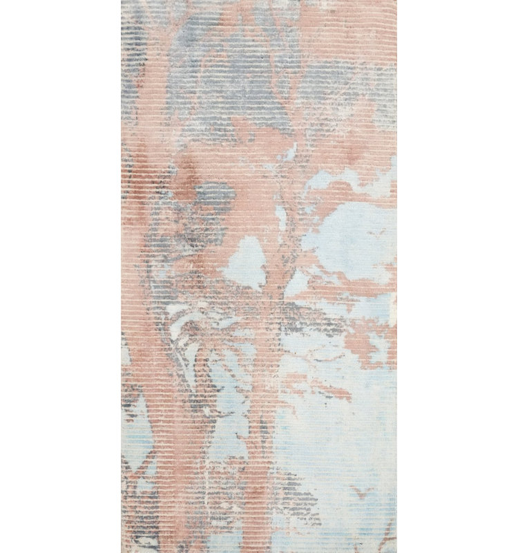 Tapis abstrait abstrait inspiré de la nature 2 x 4 avec des mélanges de couleurs subtiles