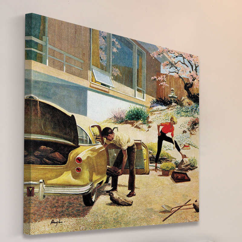 "rock jardin" par george hughes, reproduction d’art sur toile tendue, H 32 po x l 32 po